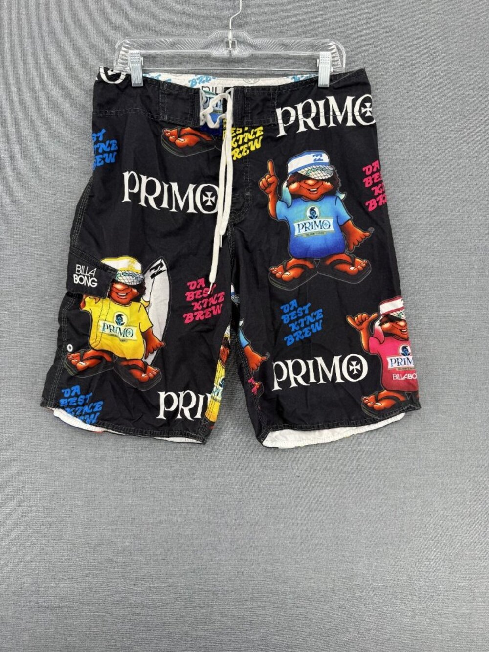 Billabong x Primo Beer Special Edition Board Shorts Mens 34 10" Swim Trunks Y2K